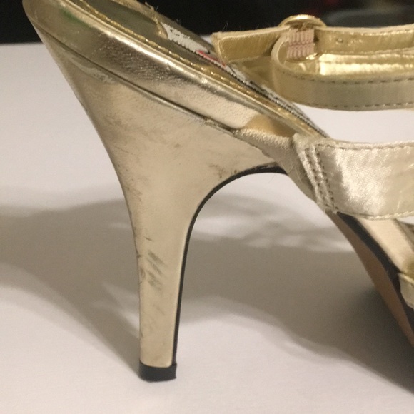 Gold and rhinestone heels - Picture 5 of 8